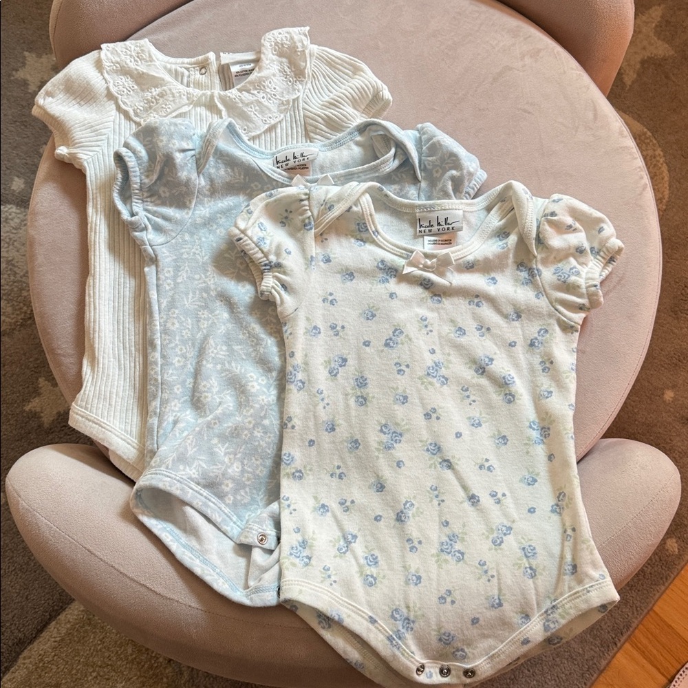 Set of 3 Nicole Miller Girls Onesies